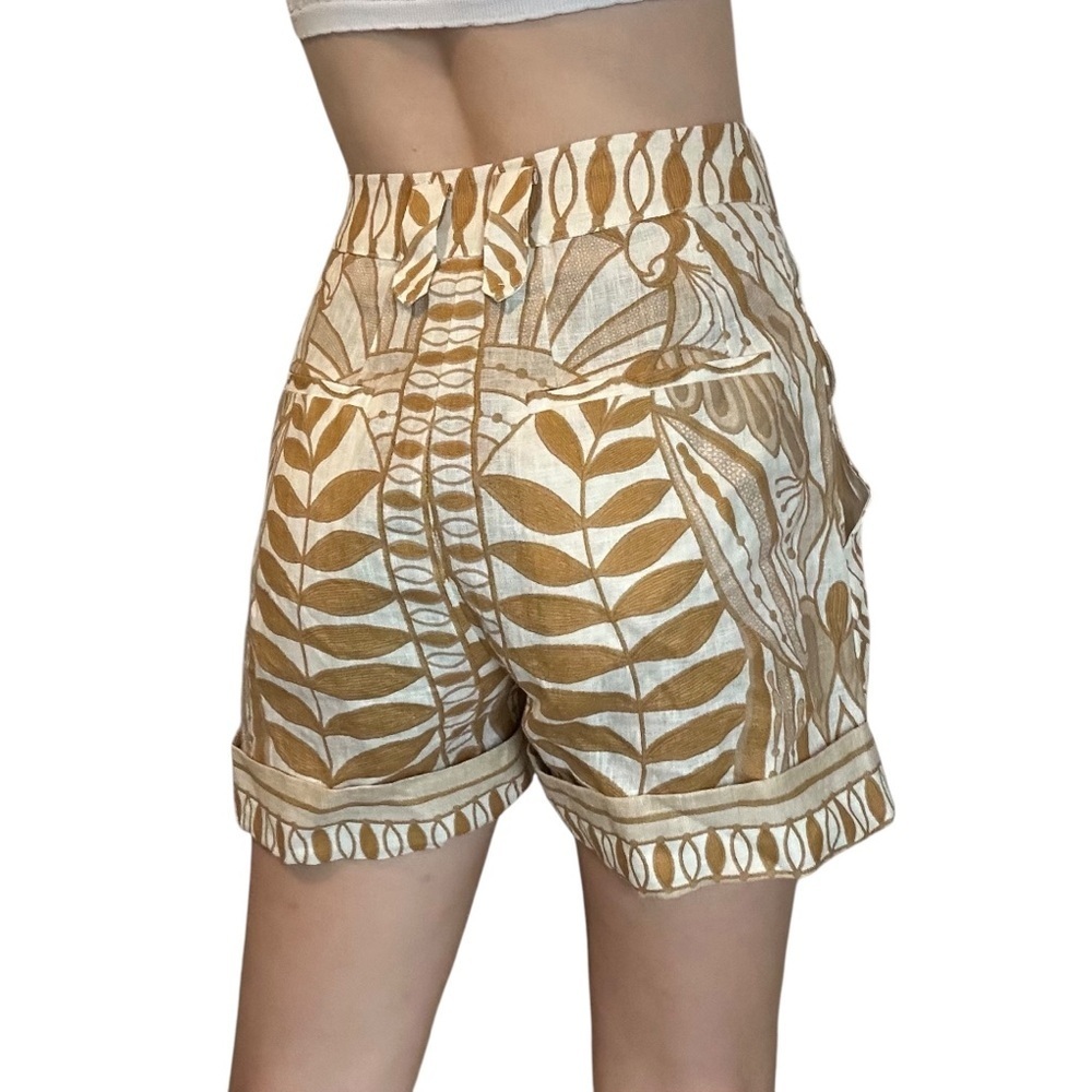 Farm Rio Off White Lace Nature Shorts Boho High Waist Summer Size Extra Small